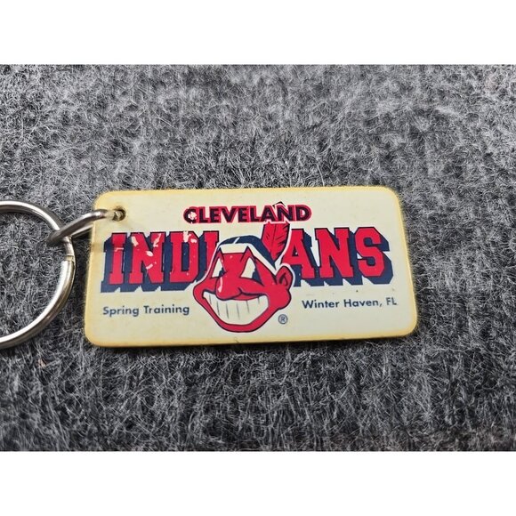 Vintage Cleveland Indians Keychain 90s Spring Training WInter Haven FL White - Picture 2 of 4